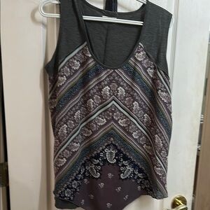 Maurices Black and Gray Asymmetrical Tank Top
